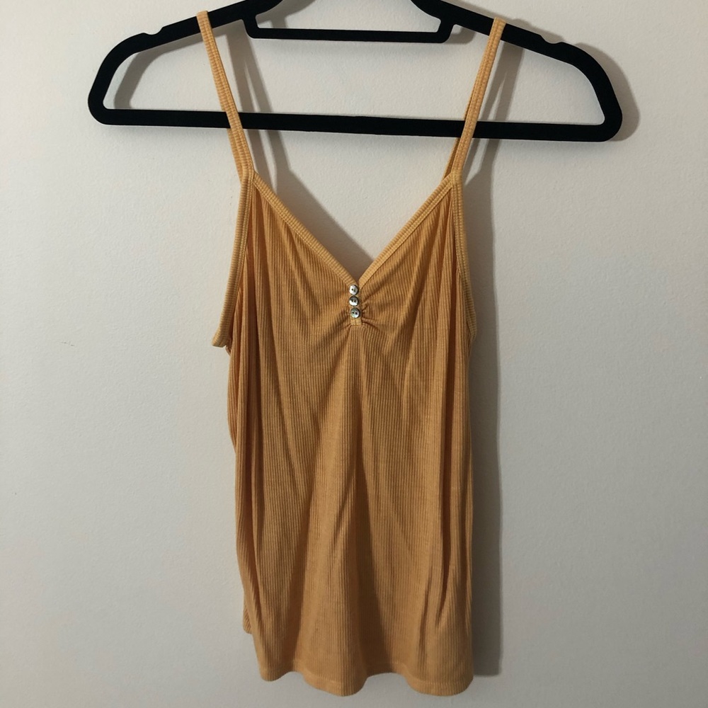 american eagle yellow ribbed tank